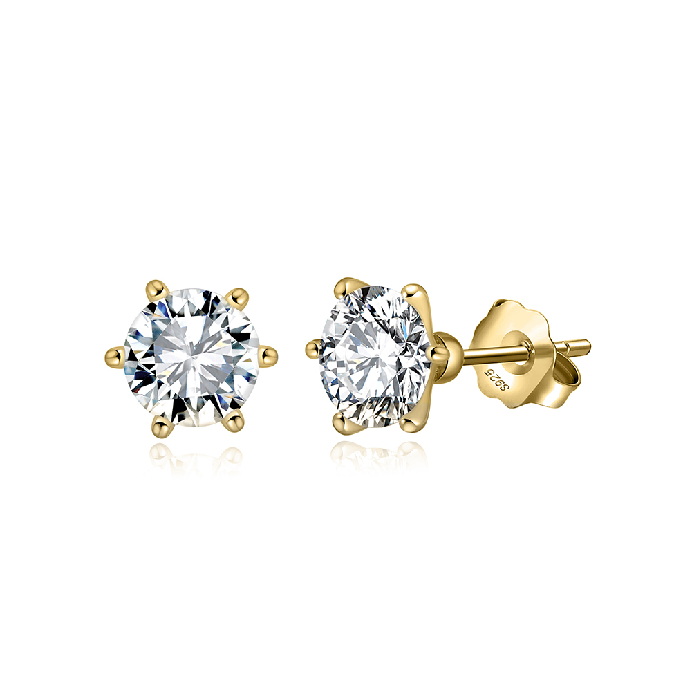 8A Crown Crystal Rhodium-Plated Stud Earrings