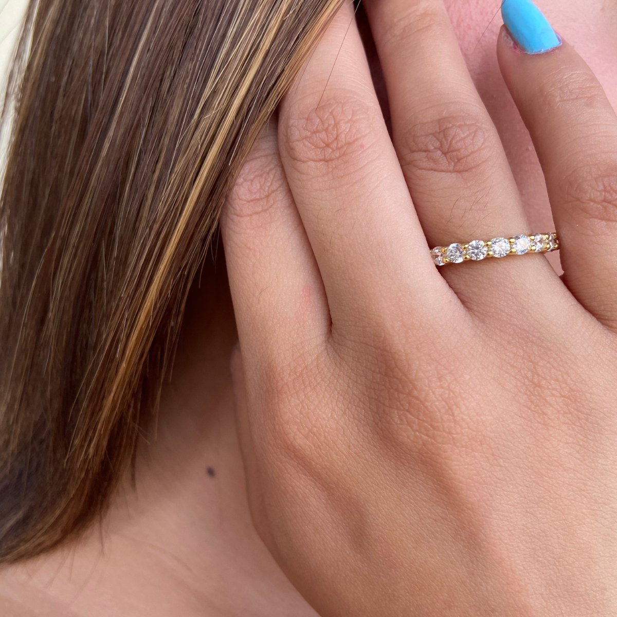 Full Eternity Rhodium-Plated Ring