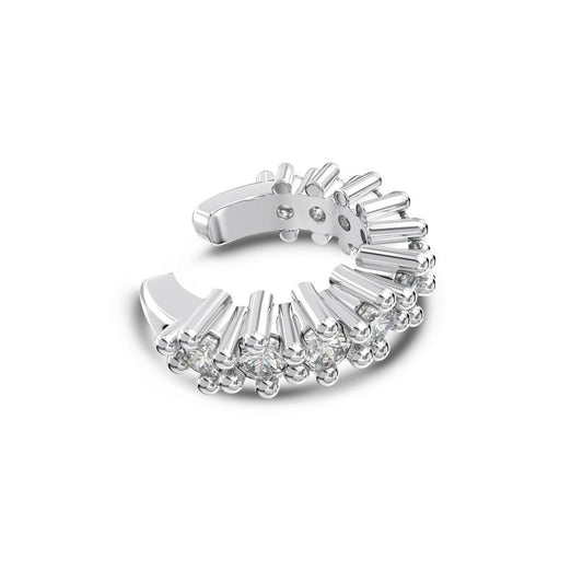 Crystal Rhodium-Plated Ear Cuff Earrings