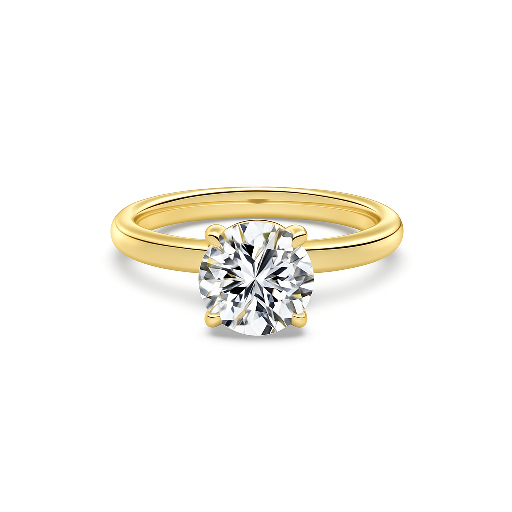 Solitaire Rhodium-Plated Ring
