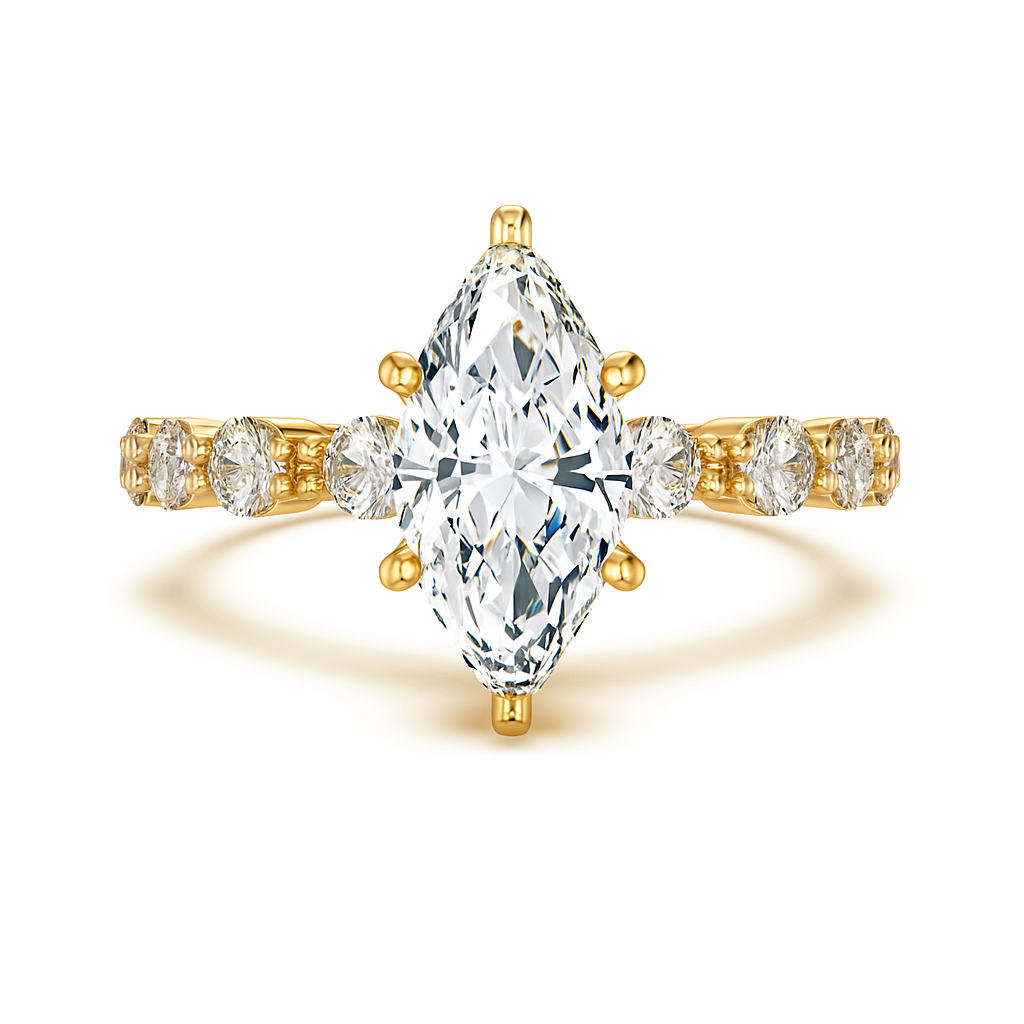 Marquise Crystal Rhodium-Plated Ring