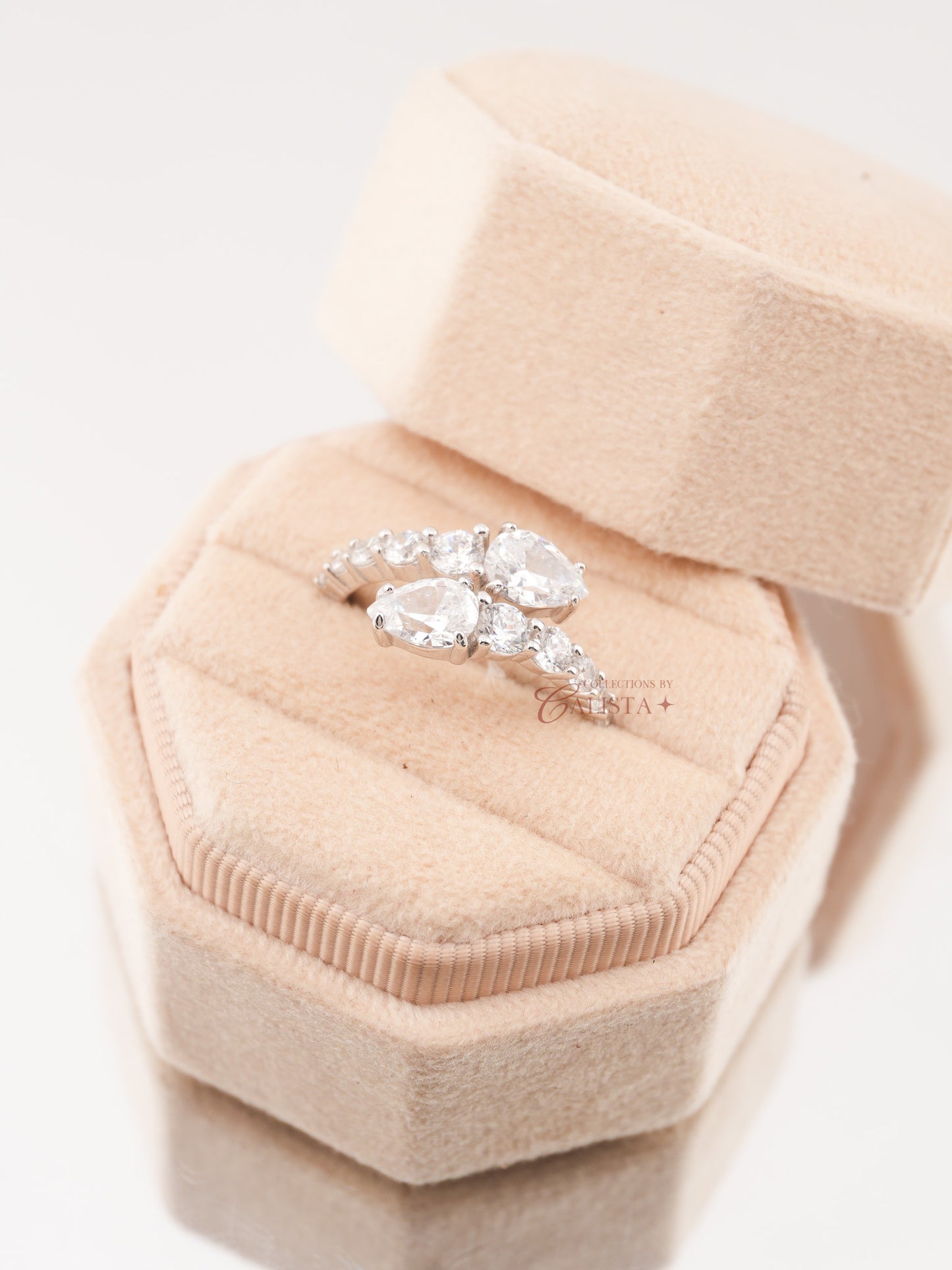 Serpentine Overlap Rhodium-Plated Rings