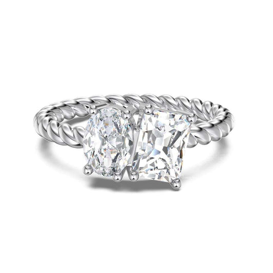 Twisted You and Me Rhodium-Plated