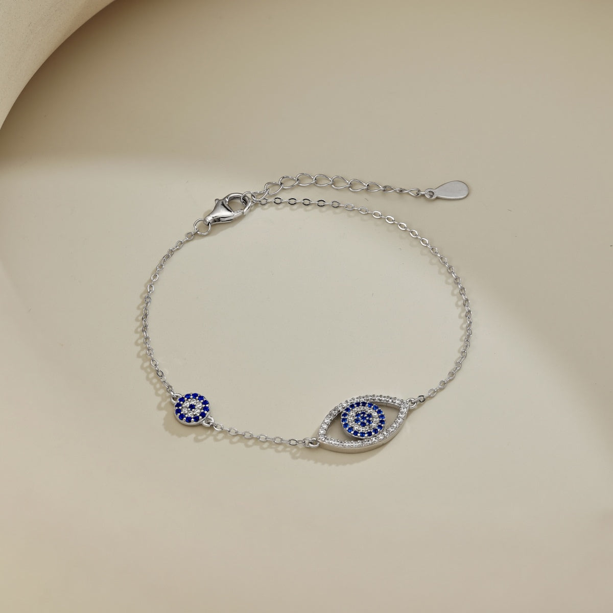 Silver Evil Eye Rhodium-Plated Bracelet