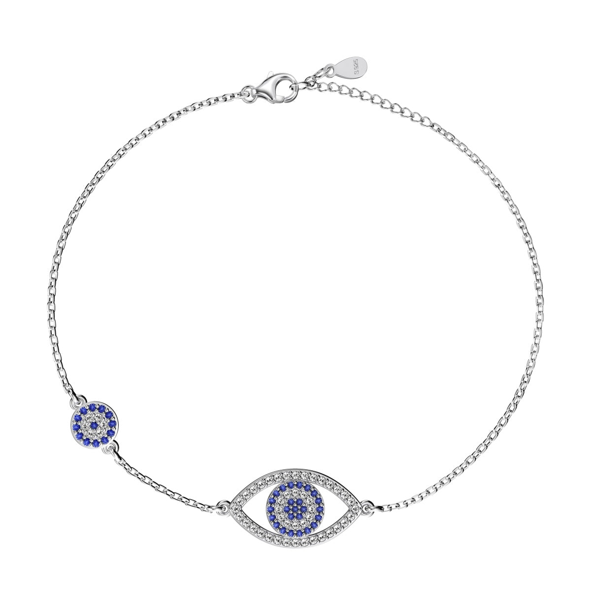 Silver Evil Eye Rhodium-Plated Bracelet