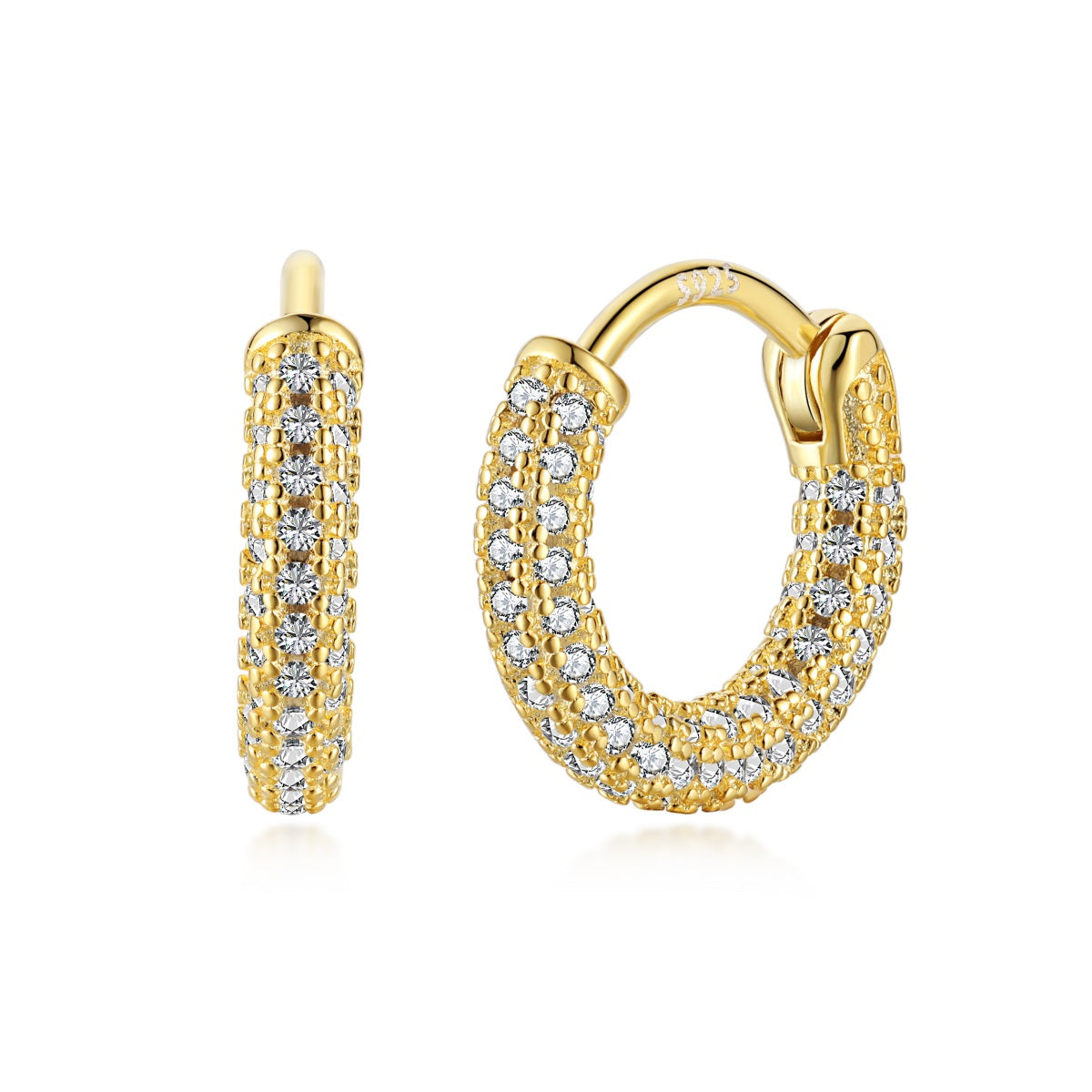 Chunky Rhodium-Plated Hoops