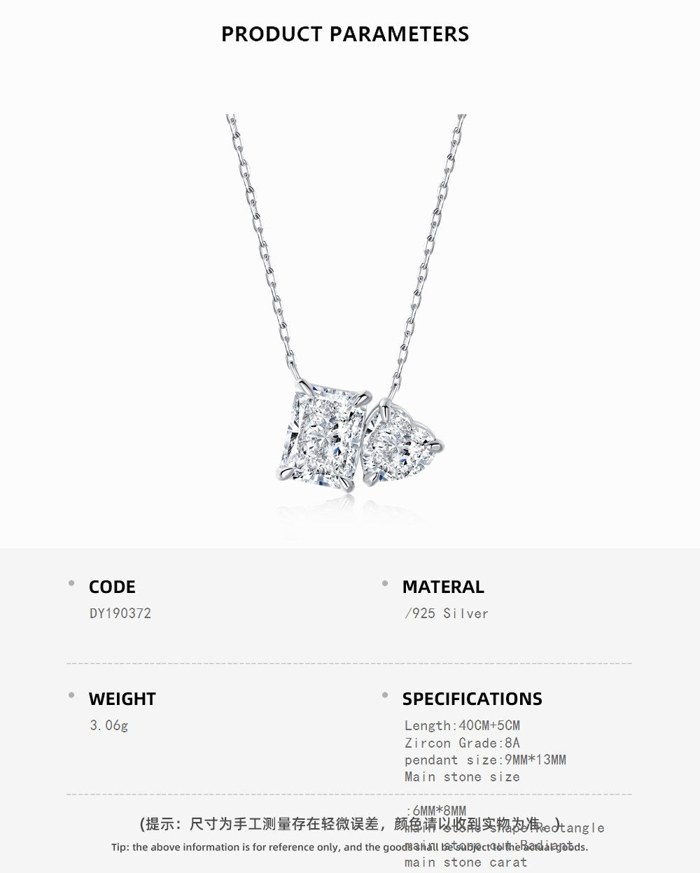 You and Me Classic Rhodium-Plated Necklace