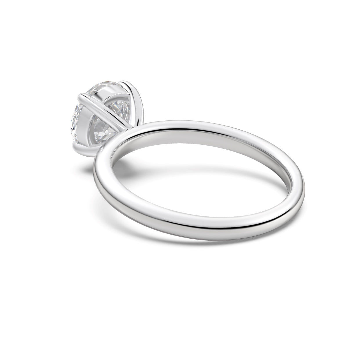 Solitaire Rhodium-Plated Ring