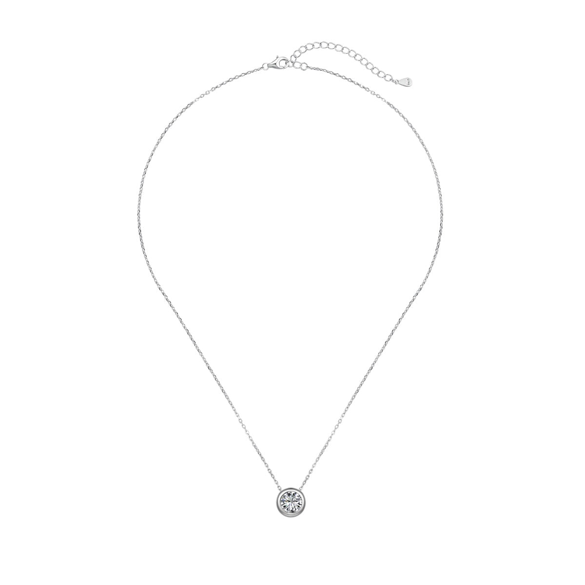 Donut Crystal Rhodium-Plated Necklace