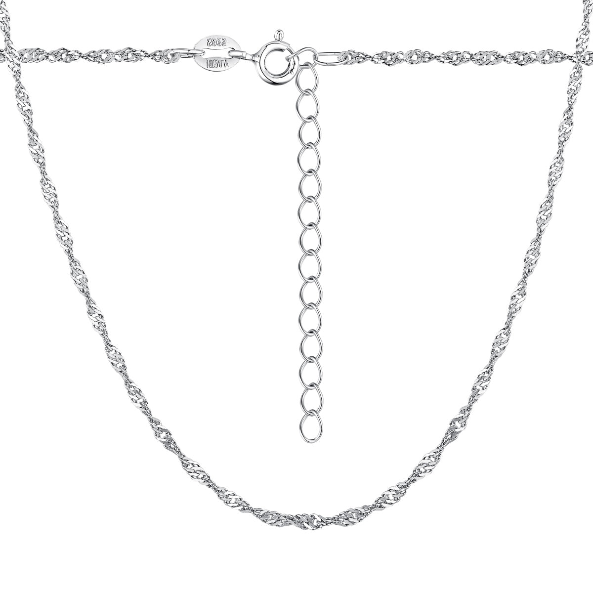 Twisted Rhodium-Plated Chain