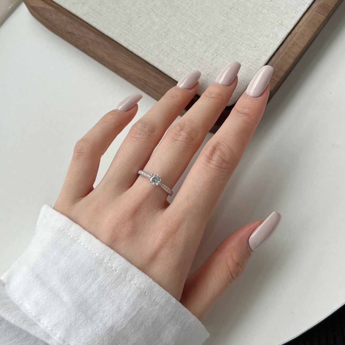 Princess Crown Rhodium-Plated Ring