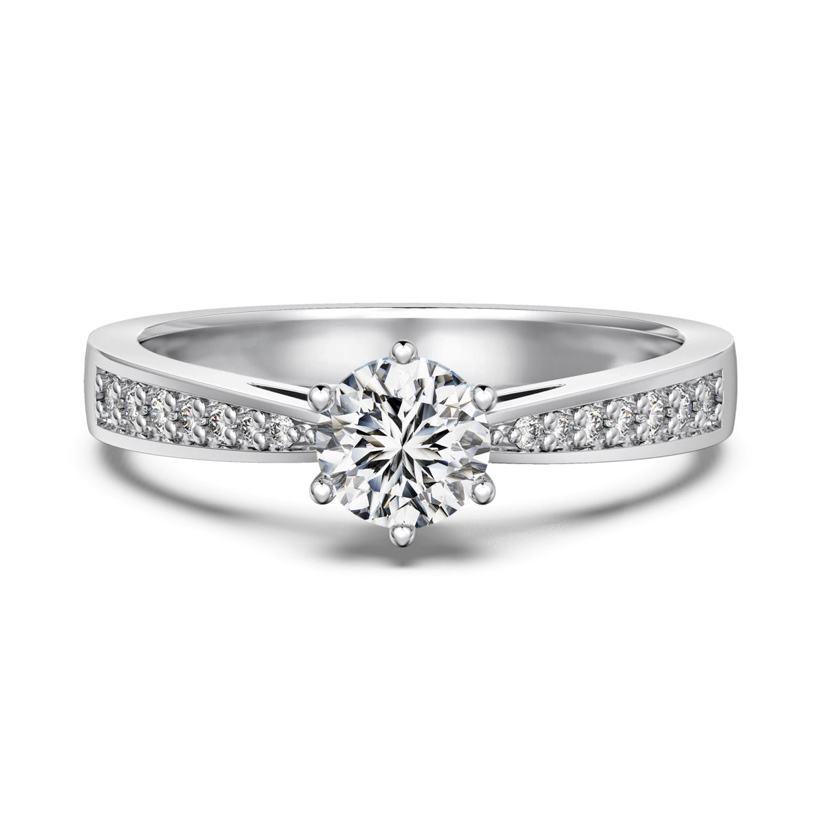 Princess Crown Rhodium-Plated Ring