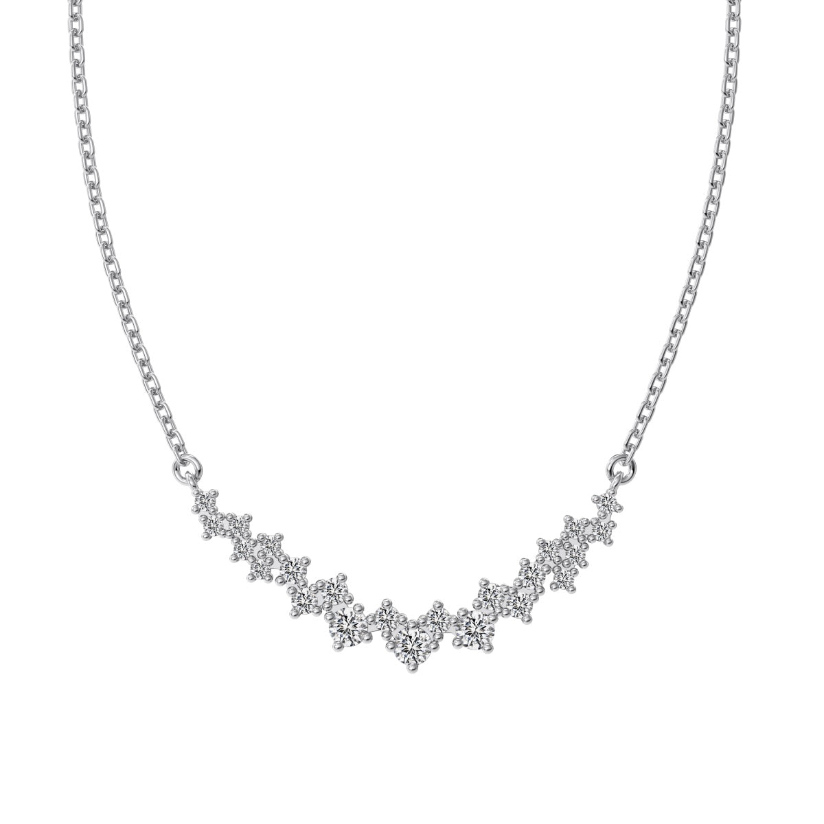 Heart Smile Rhodium-Plated Necklace