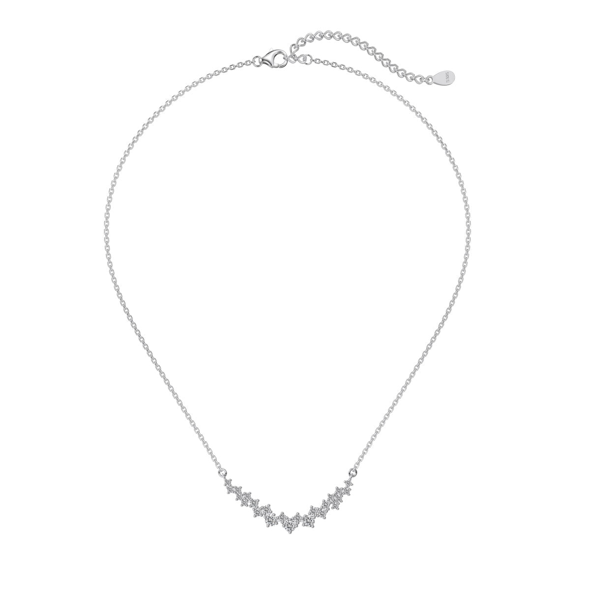 Heart Smile Rhodium-Plated Necklace
