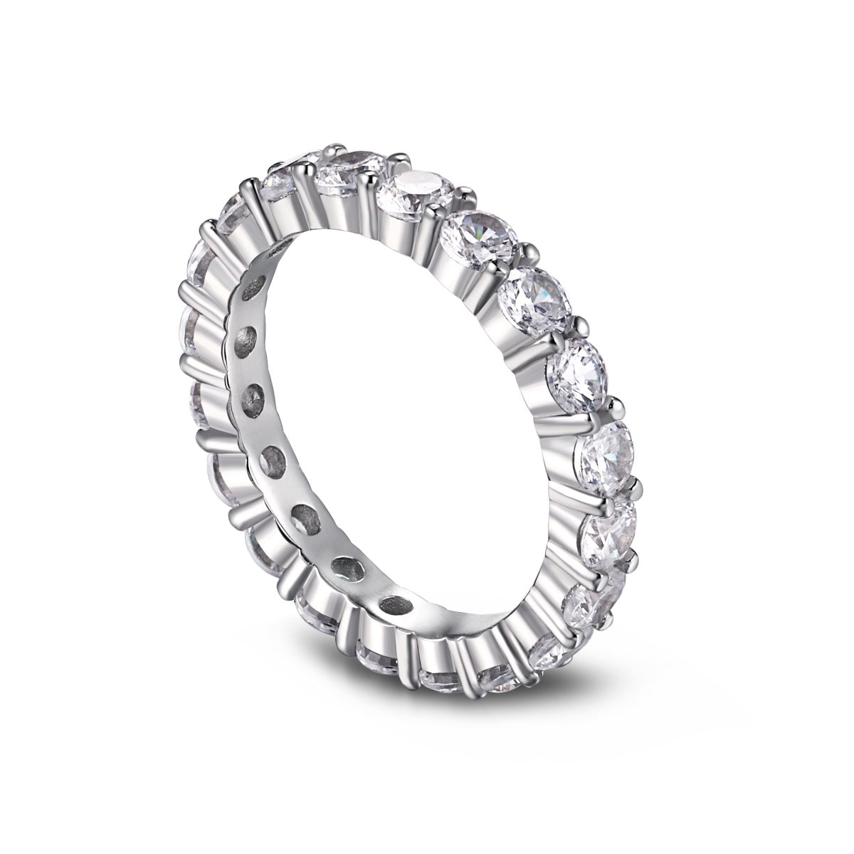 Full Eternity Rhodium-Plated Ring