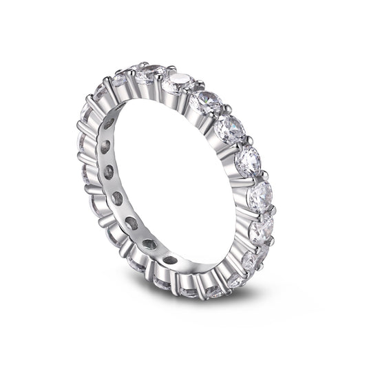 Full Eternity Rhodium-Plated Ring