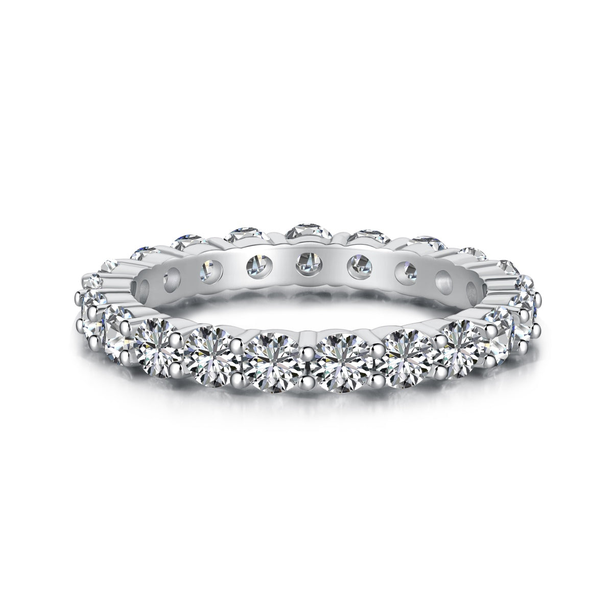 Full Eternity Rhodium-Plated Ring
