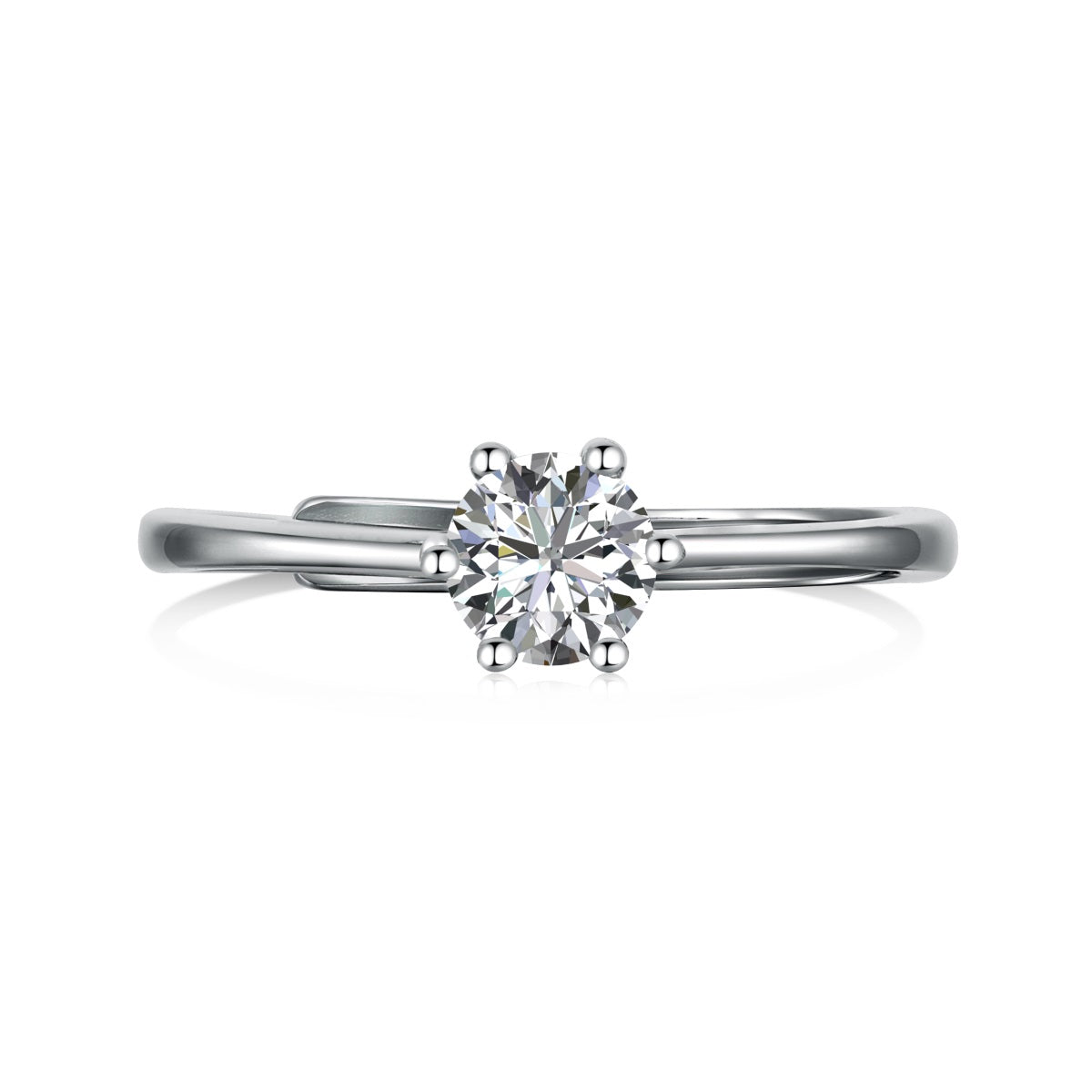 Dainty Round Adjustable Rhodium-Plated Ring