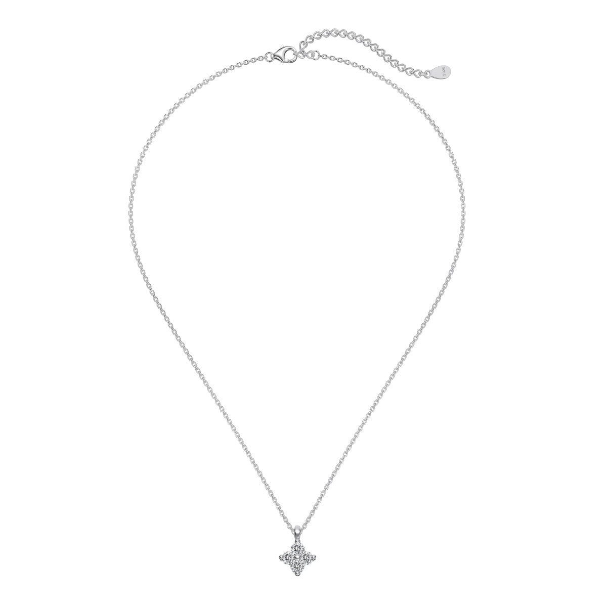 Mini Flower Rhodium-Plated Necklace