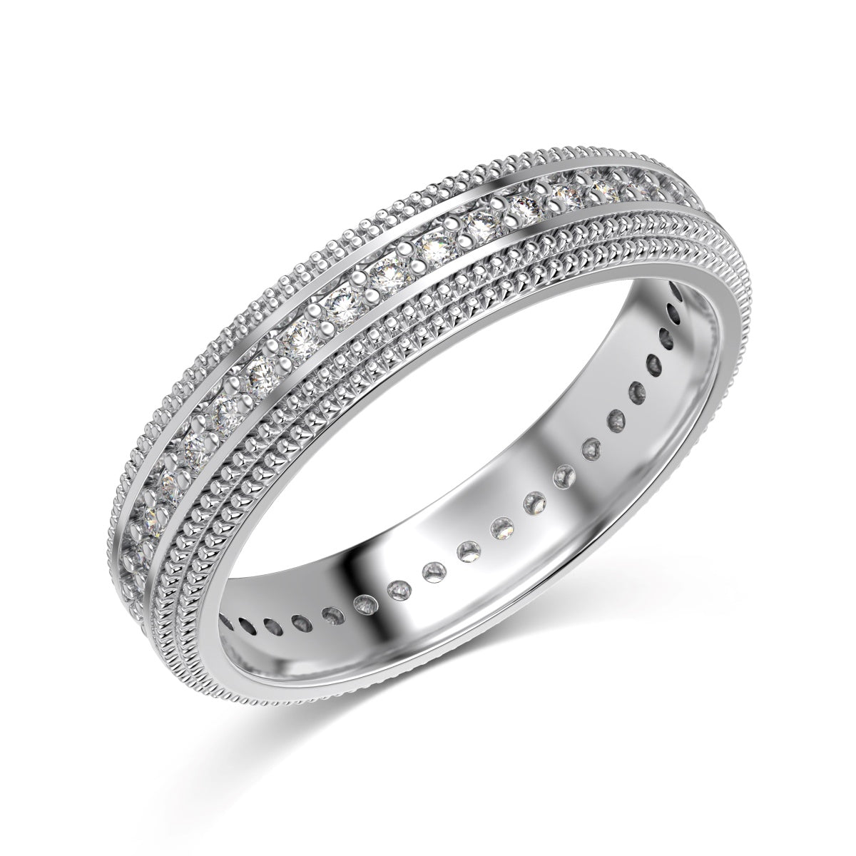 Couple Rhodium-Plated Ring