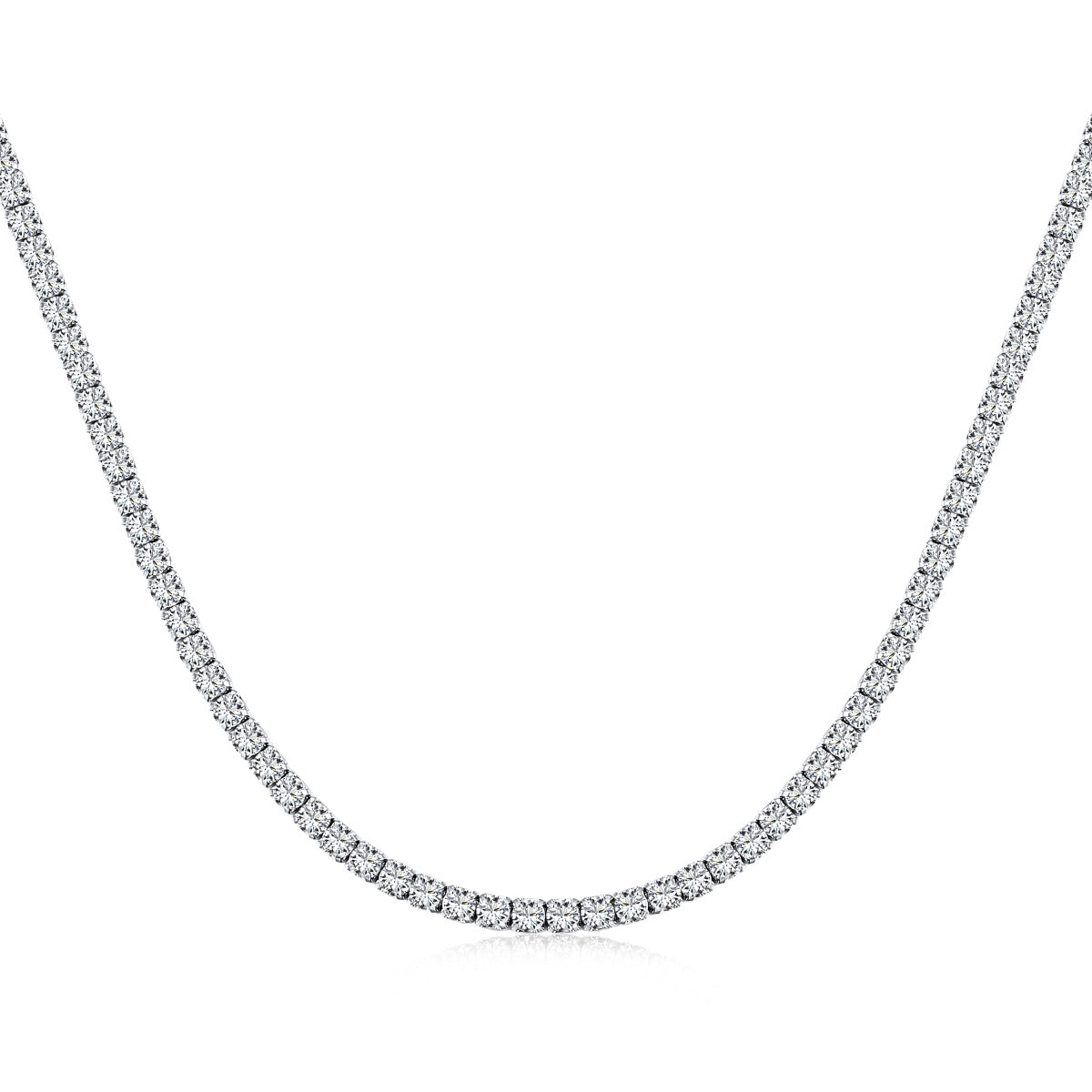 Tennis Rhodium-Plated Necklace