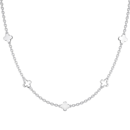 Flower Station Rhodium-Plated Necklace