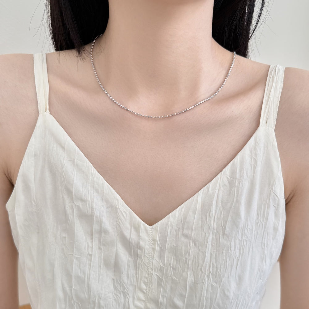 Disco Chain Rhodium-Plated Necklace