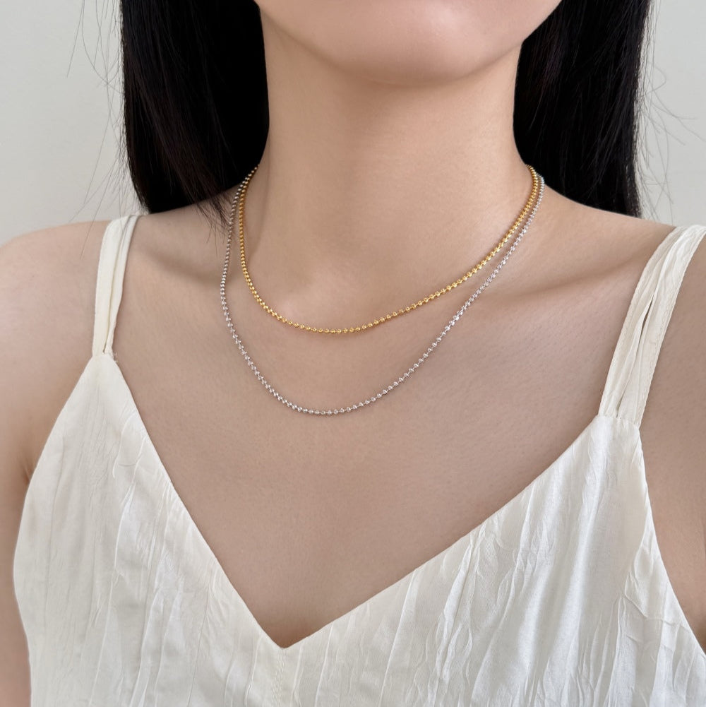 Disco Chain Rhodium-Plated Necklace