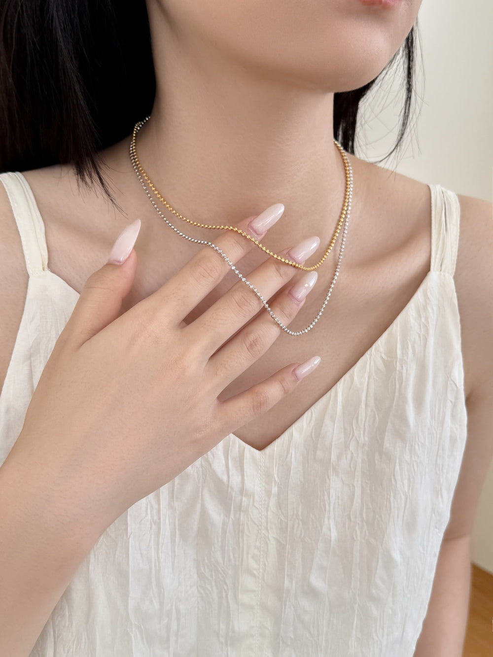Disco Chain Rhodium-Plated Necklace