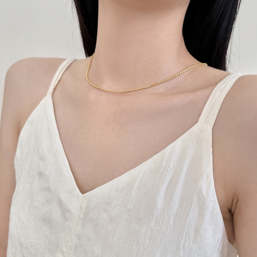 Disco Chain Rhodium-Plated Necklace