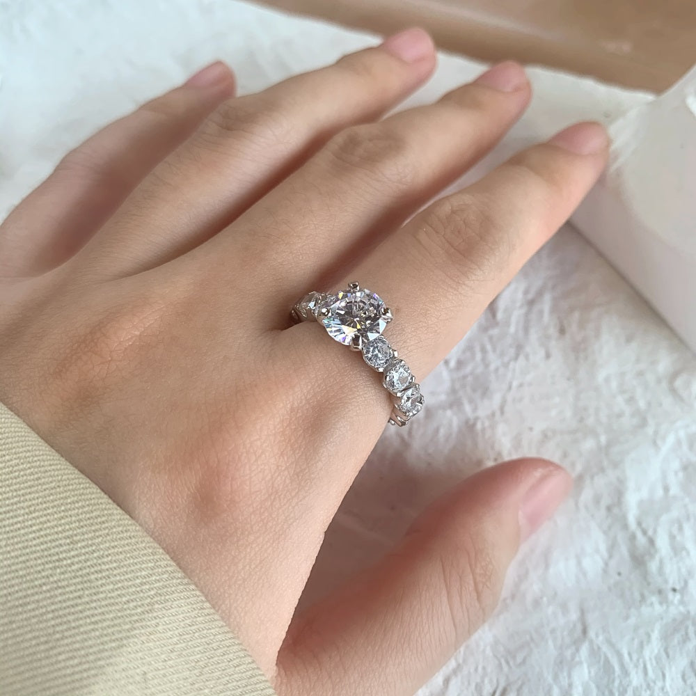 Crystal Eternity Rhodium-Plated Ring