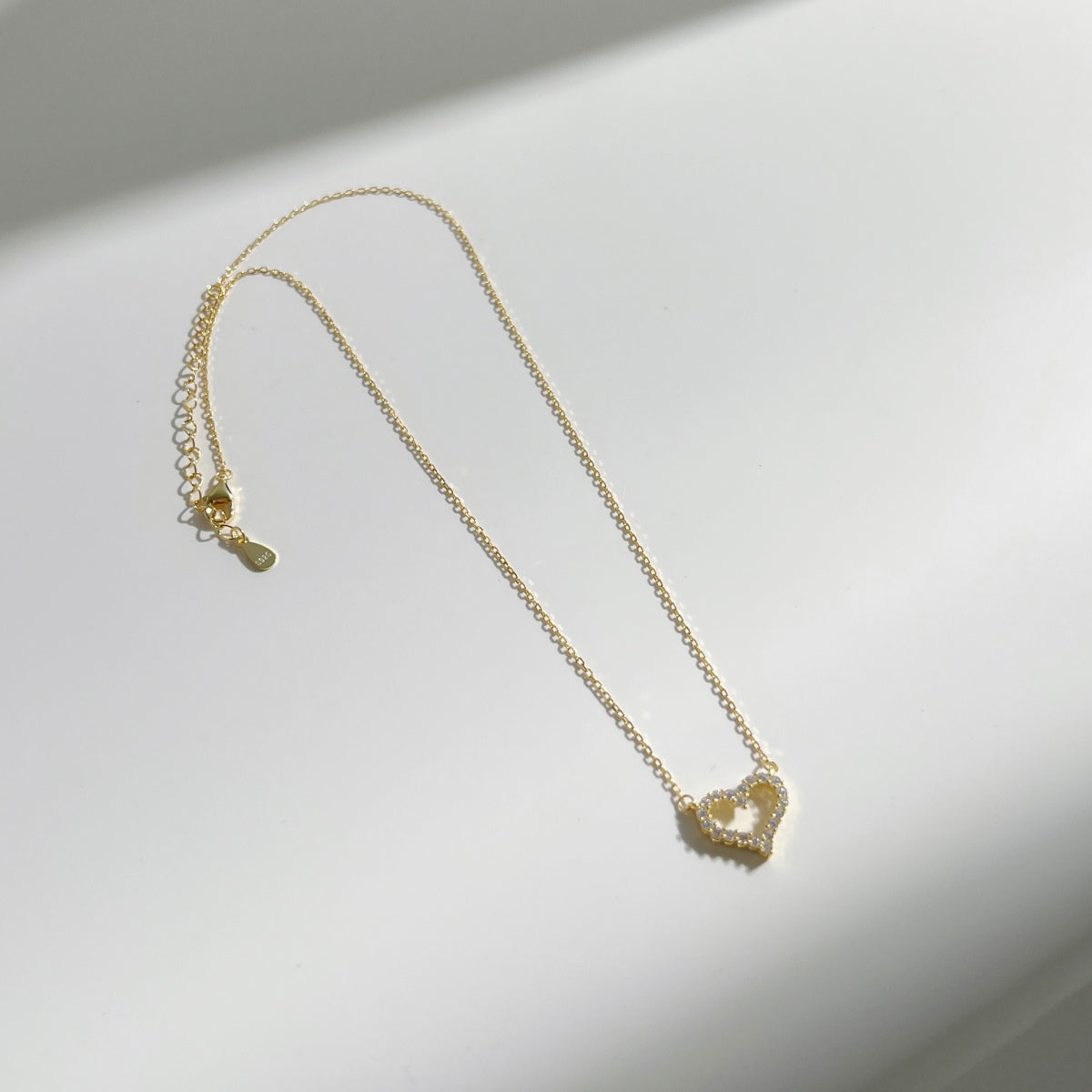 Open Heart Rhodium-Plated Necklace