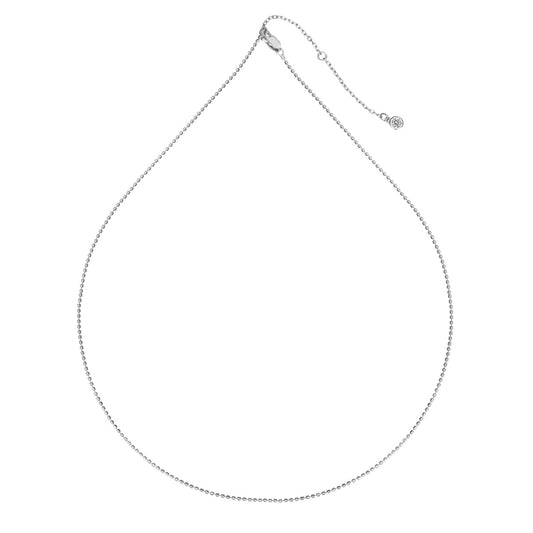 Minimalist Disco Chain Rhodium-Plated Necklace