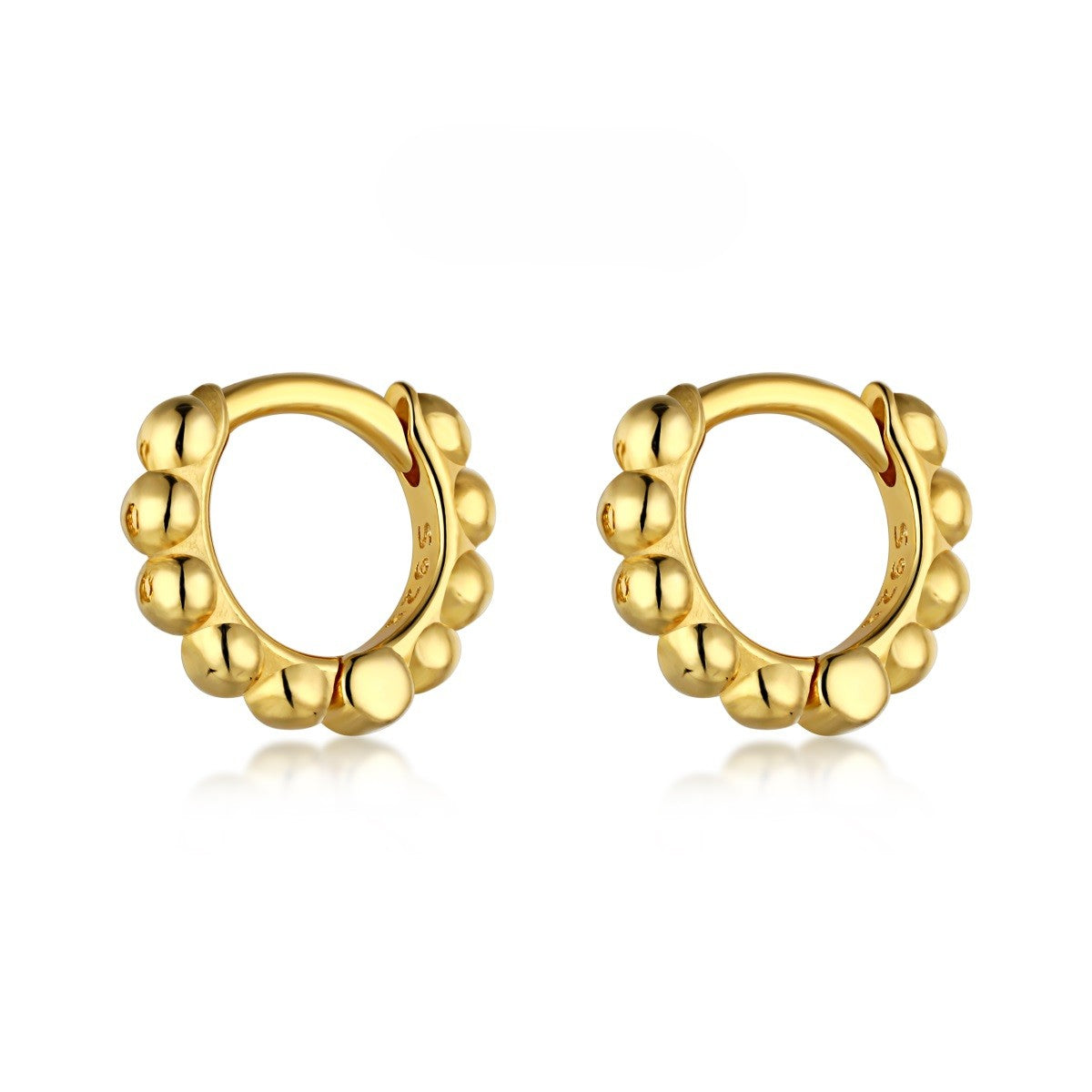 Mini Gold Bubble Rhodium-Plated Hoop Earrings