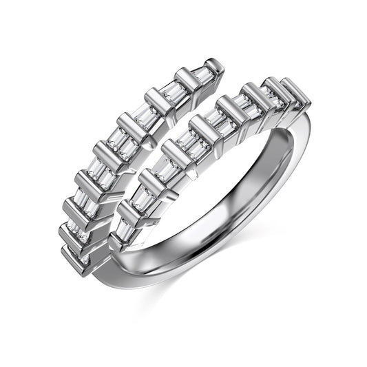 Serpentine Rhodium-Plated Ring
