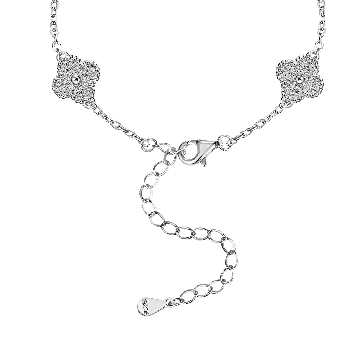 5-Clover Crystal Rhodium-Plated Bracelet