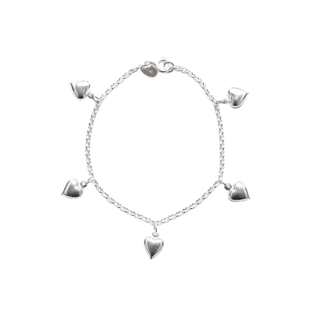 Heart Charmed Italy Silver Bracelet