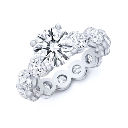 Crystal Eternity Rhodium-Plated Ring