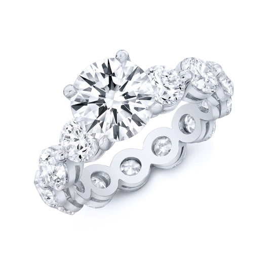 Crystal Eternity Rhodium-Plated Ring