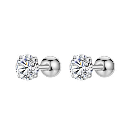 Crystal De Roscas Rhodium-Plated Stud Earrings