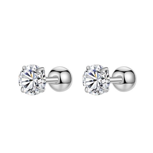 Crystal De Roscas Rhodium-Plated Stud Earrings