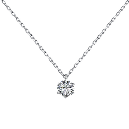 Solitaire Rhodium-Plated Necklace