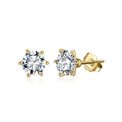 8A Crown Crystal Rhodium-Plated Stud Earrings