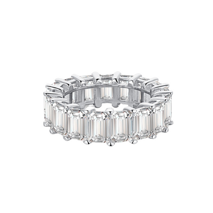 Big Baguette Rhodium-Plated Ring