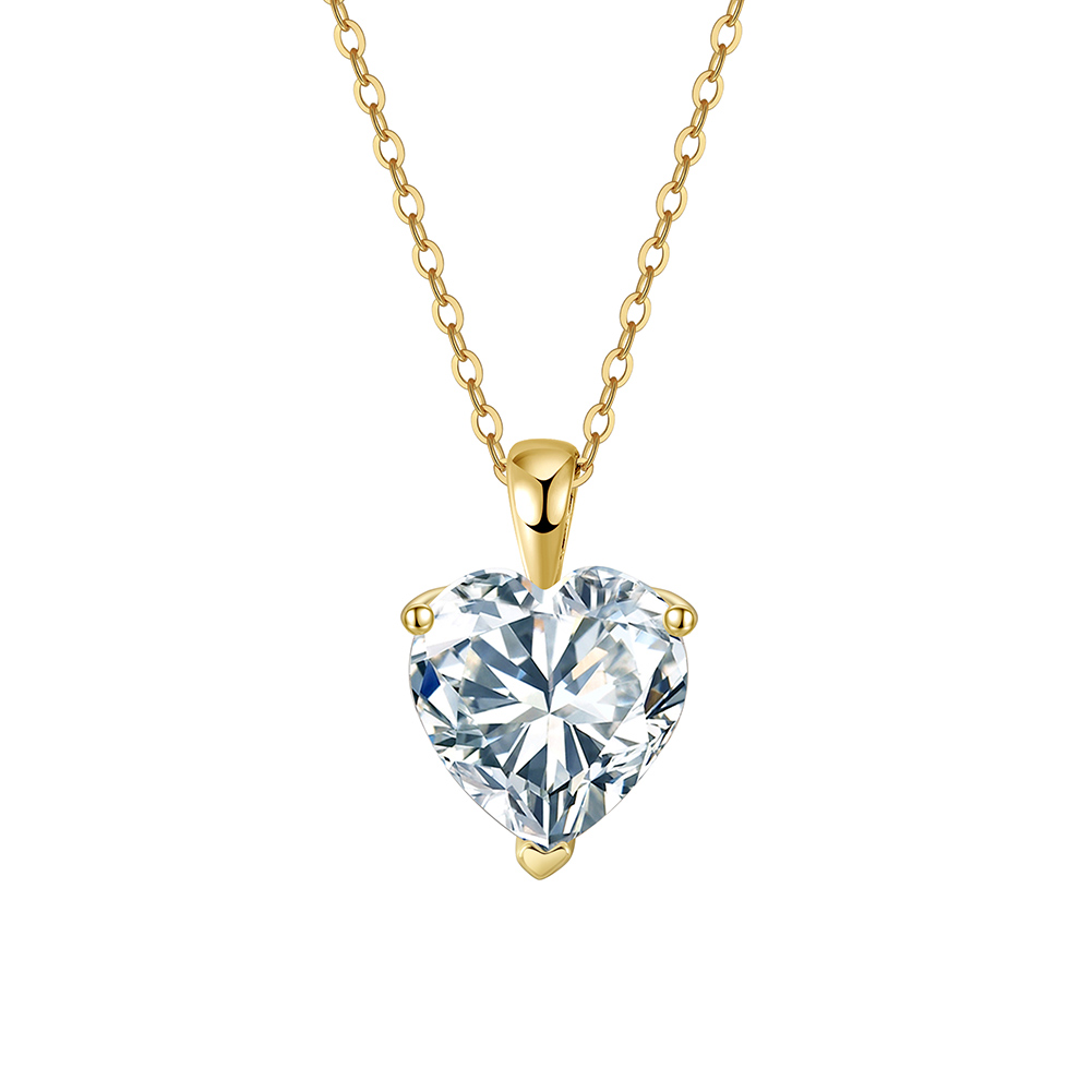 8A Heart Crystal Rhodium-Plated Necklace