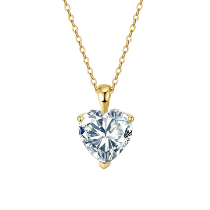 8A Heart Crystal Rhodium-Plated Necklace