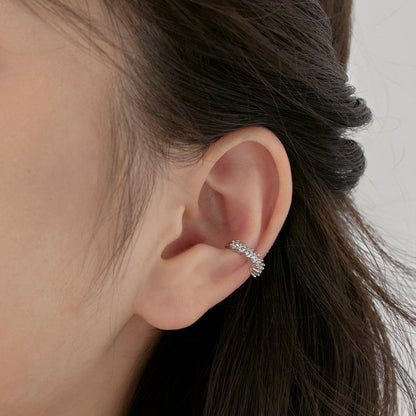 Crystal Rhodium-Plated Ear Cuff Earrings