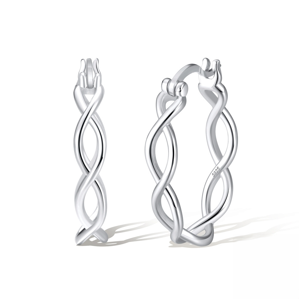 Infinity Rhodium-Plated Hoop Earrings