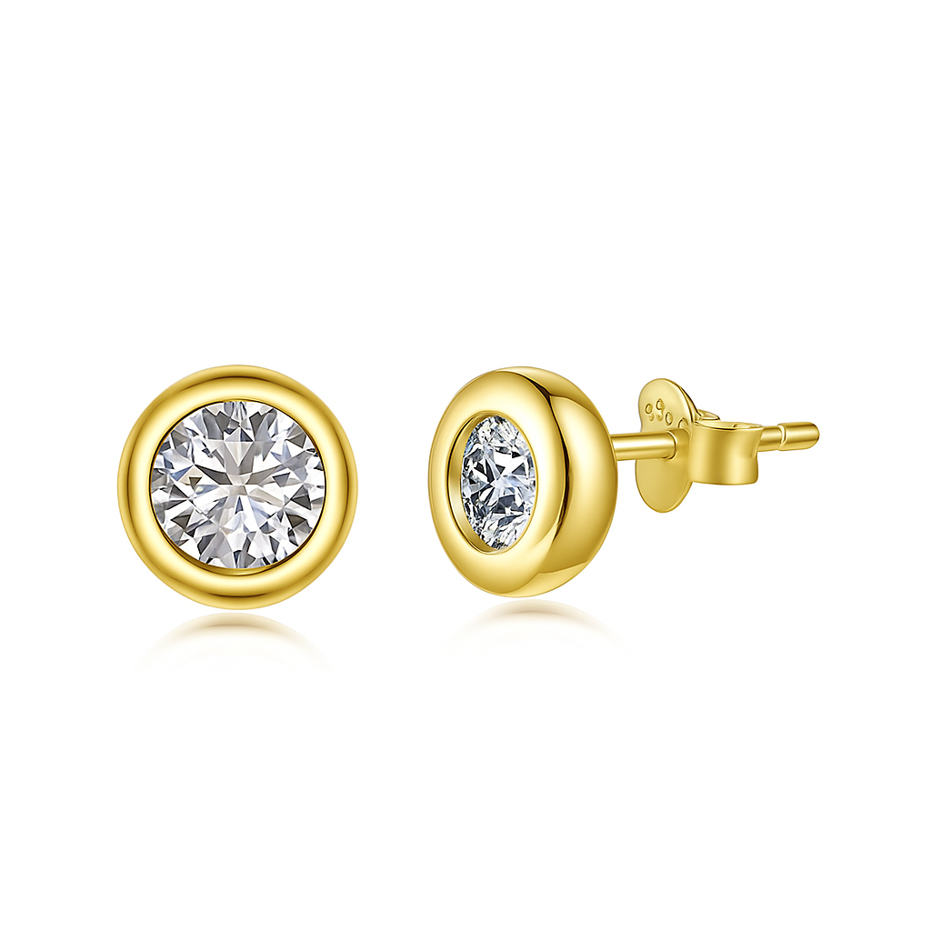 Donut Crystal Rhodium-Plated Stud Earrings
