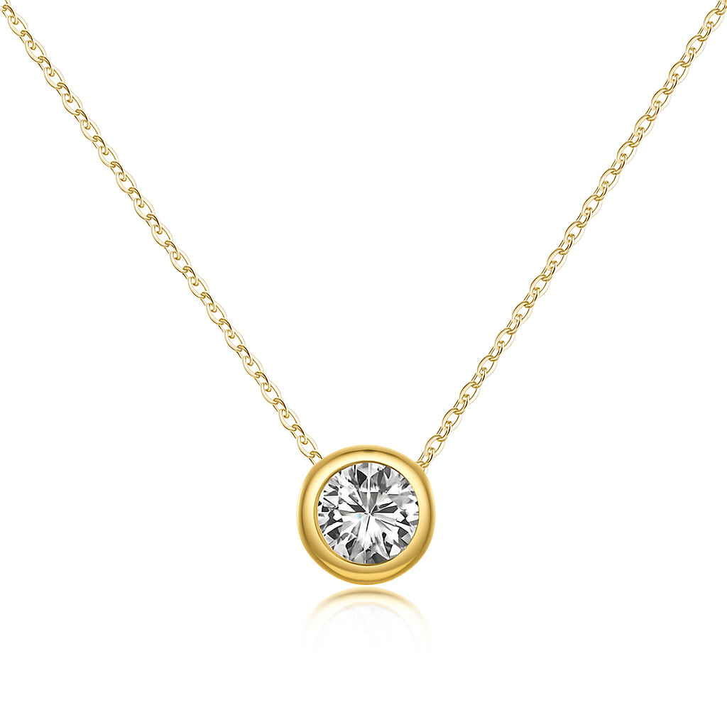Donut Crystal Rhodium-Plated Necklace